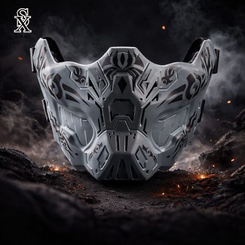 Airsoft Half Face Mask with Protective Silicone Tactical Half Face Airsoft Mask for Hunting CS Game Adjustable Face Mask