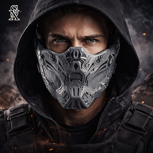 Airsoft Half Face Mask with Protective Silicone Tactical Half Face Airsoft Mask for Hunting CS Game Adjustable Face Mask