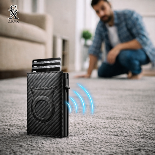 ארנק קרבון חכם עם RFID ותא ל-AirTag